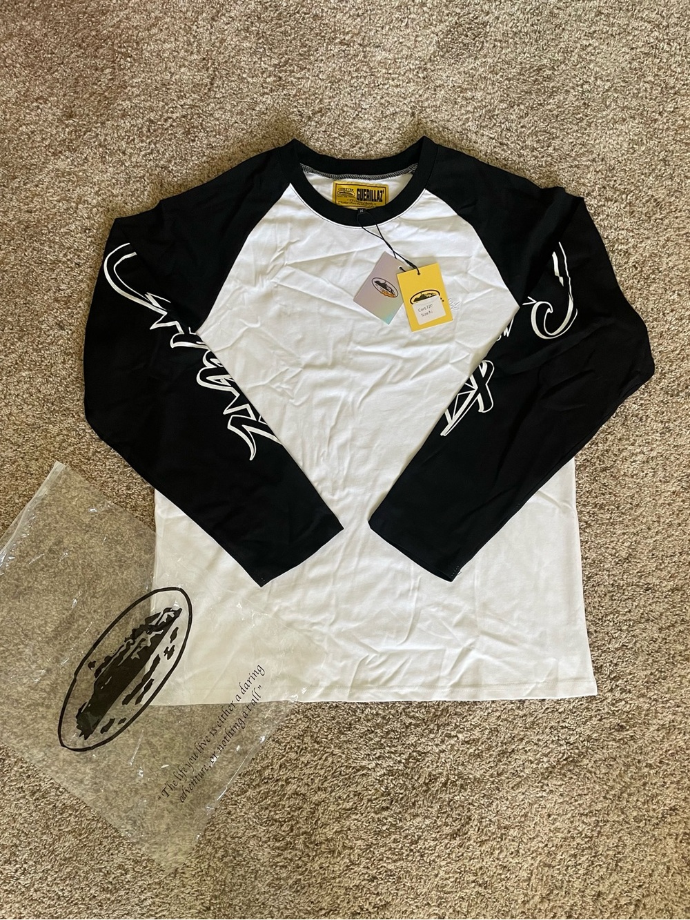 Corteiz Long Sleeve Shirt in Black & White